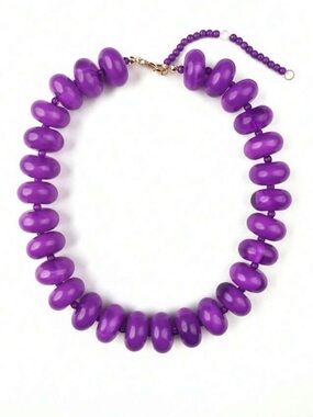 New Purple Beaded Resin Statement Necklace Anthropologie Bauble Bar Joan Dupe